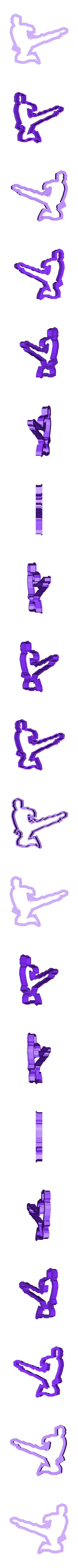 Karate (1).stl Karate backwards flying kick cookie cutter