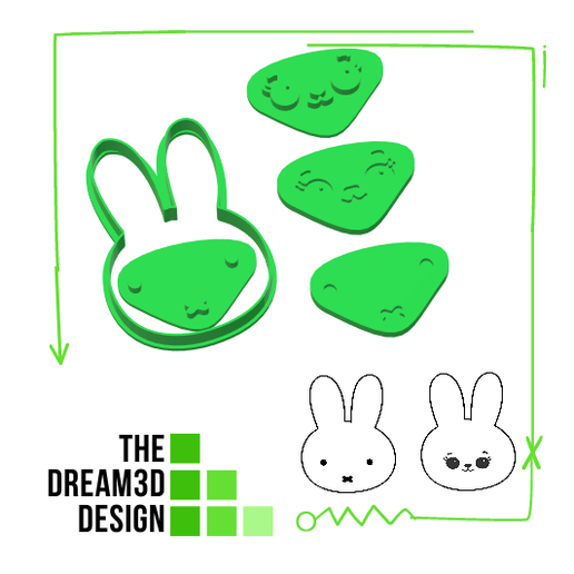 COOKIE CUTTER N DEBOSSER BUNNIES / 3D model