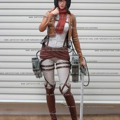 DSC_0002-2.jpg Archivo 3D Mikasa Ackerman Ataque a los Titanes Estatua Fan Art 3d Imprimible・Modelo para descargar e imprimir en 3D