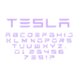 tesla.obj tesla font alphabet letters numbers