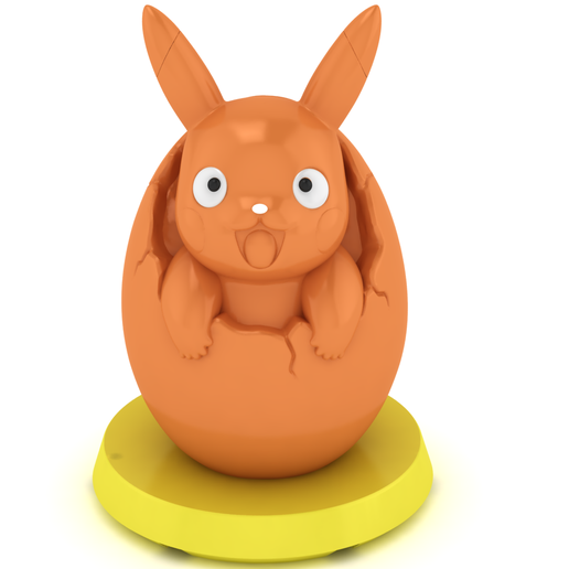 Cute Orange Bunny Emerging from an Egg