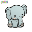 880_cutter.png CUTE BABY ELEPHANT COOKIE CUTTER MOLD
