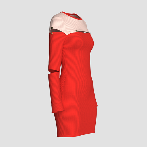 red midi sweater dress Red off-shoulder long-sleeved knitted sweater dress for women winter n –  Lee Nhi Boutique