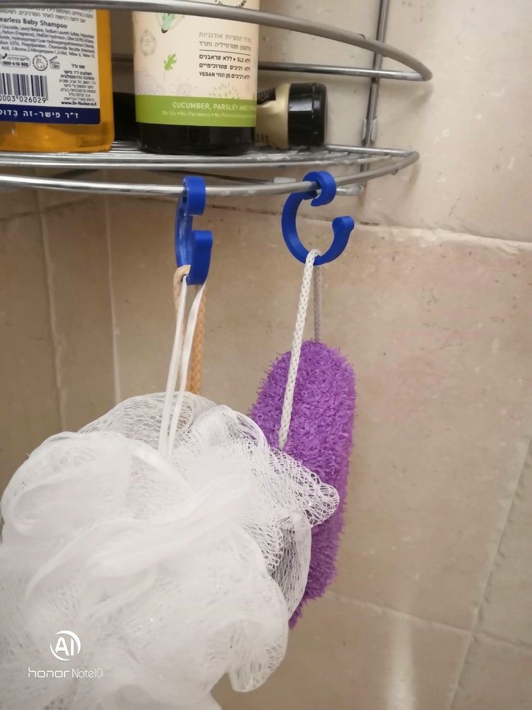 Download free STL file Shower sponge hook • Design to 3D print ・ Cults