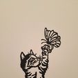 20240125_211837.jpg Cat with butterfly, line art cat with butterfly, wall art cat with butterfly, 2d art cat with butterfly