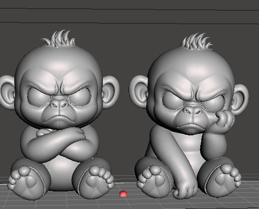🐒 Grumpy Monkey STL Bundle – Cute Angry Monkey Shelf Sitters – Funny ...