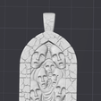 Gate.png Gothic Arch of Faces Pendant – Dark Fantasy Horror Jewelry STL