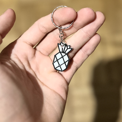IMG_2264.png Archivo 3D Paper pineapple keychain・Objeto imprimible en 3D para descargar