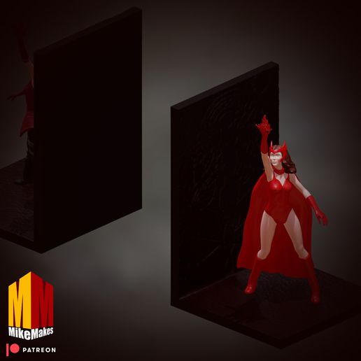Scarlet Witch Bookends STL 3D model