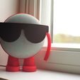 IMG_7616.jpg Funny Cool Google Home Stand | Cute Colorful Nest Mini Holder | Happy Red Sunglasses Man Smart Speaker Holder | Fun Decoration For Child