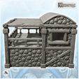 5.jpg Medieval house with covered balcony and wooden door (1) - Medieval Fantasy Magic Feudal Old Archaic Saga 28mm 15mm