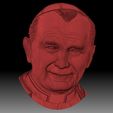s8.jpg Pope John Paul II portrait low relief for CNC router or 3D printer
