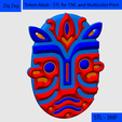 04.png Totem Mask Wall Art - Wall Sculpture for Decoration - Print and CNC - Multicolor Print