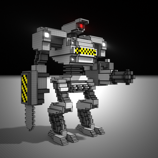 VIGILANT ROBOT voxel art 3D model