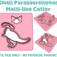 Smallparasaurolophus.png Small Parasaurolophus polymer clay cutter STL file