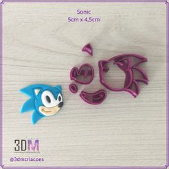 Sonic 5cm x 4,5cm nn # ‘wt CRIACOES E IMPRESSOES 3D @3dmcriacoes Sonic CUTTER SET / cortador modulado do sonic