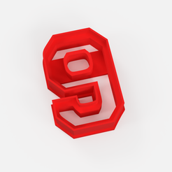 num 9.png STL file COOKIE CUTTER NUMBER STL 9 - COOKIE CUTTER NUMBER 9・3D printable model to download