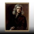 Cuadro Isaac_Newton 175x210 mm jpg1.jpg relief painting of Isaac Newton pensive