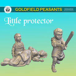Protector.png Файл STL Маленький защитник (Голдфилдские крестьяне)・Дизайн 3D-печати для загрузки3D