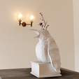 9.png penguin scream bust low poly planter pot flower vase stl