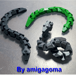 serpent.png STL-Datei A snake in two length versions kostenlos・3D-Druckvorlage zum Herunterladen