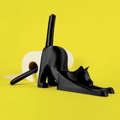 Base.jpg STL file Paper Towel Stand Cat・3D printing idea to download