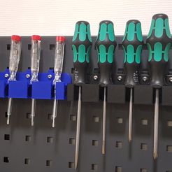 Schroef2.jpg 3D Screwdriver holder for use with a Bott Perfo system wall.