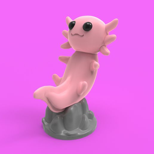 Axolotl stand, ajolote cellular stand 3D model