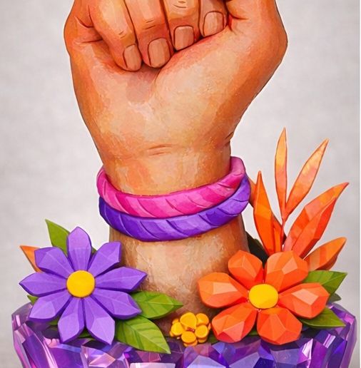 International Women’s Day Sculpture STL – Powerful Woman Art Statue – Female Strength & Empowerment 3D Printable Model