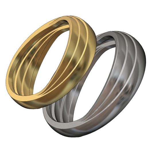 💍 Overlapping bands ring 3D print model・ STL File for ・Cults