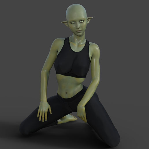 01.png Archivo STL gratis Elfo verde de Lara・Objeto para impresora 3D para descargar, Mister_lo0l_