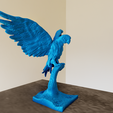 macaw-flying-2.png macaw flying pose statue stl 3d print file
