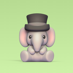 Cod122-Elephant-Gentleman-1.png Download file Elephant Gentleman • Object to 3D print, Usagipan3DStudios