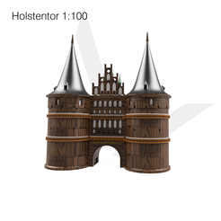 Holstentor 1:100 3D file Lübeck Holsten Gate 1:100 Model・3D printable design to download