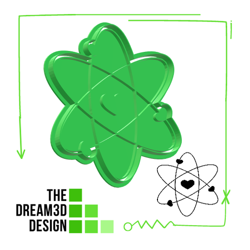 ATOM OF LOVE COOKIE CUTTER /CORTANTE DE GALLETAS 3D model