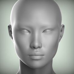 200.65.jpg Fichier STL 4 Tête 3D Visage Personnage féminin Poupée portrait d'adolescente Modèle 3D low-poly・Objet pour imprimante 3D à télécharger