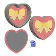 STL00742-2.png 1pc + 2pc Heart Gift Box Bath Bomb Mold