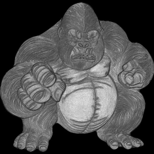 The-Boss-Gorilla-Relief-No2-10.jpg The Boss Gorilla Relief No2  STL file for 3d printing or CNC