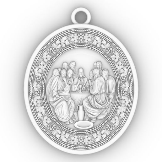 Pingente Santa Ceia - medal religious Last Supper Sagrada Comunion 3D model