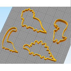 CORTANTES DINO KIT.png Free STL file COOKIE CUTTER - DINO KIT COOKIES・3D printing model to download