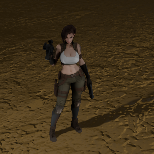 Fierce Female Warrior – 3D Printable Fighter Woman Statue