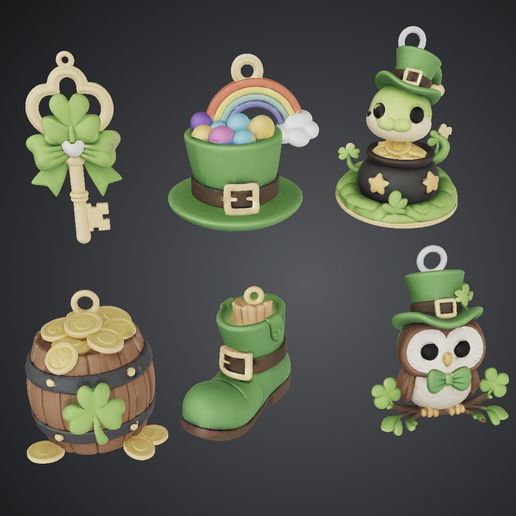 6-Piece Lucky Charm Keychain Bundle