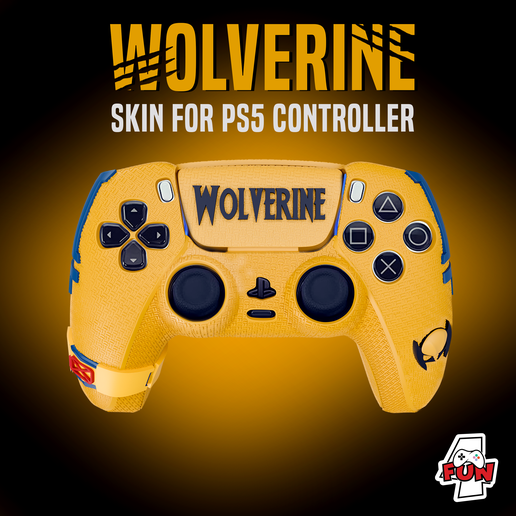 Slika-2.png Wolverine Two Style PS5 Controller cover/skin (decorativo) Ficheiro 3MF incluído
