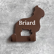 16-Briard-hook-with-name.png Briard Dog Lead Hook STL File