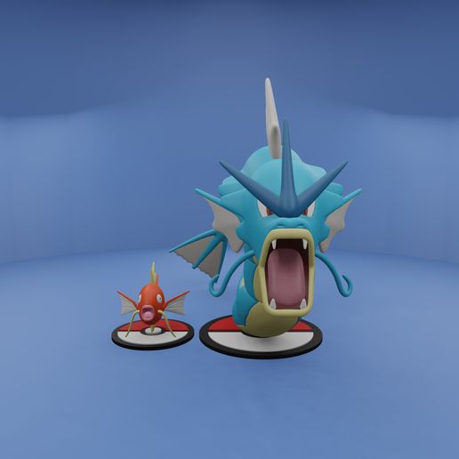 STL file Pokemon No. 129, 130 Magikarp, Gyarados 🐉 ・3D