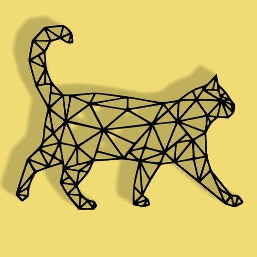 Geometric cat 3D model