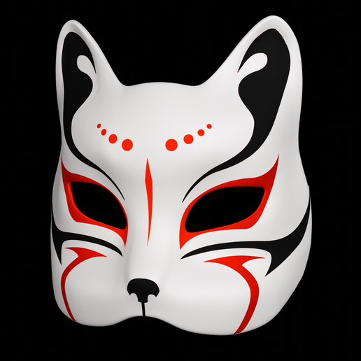 kitsune fox mask printable