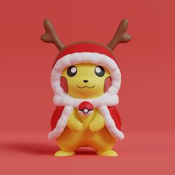 pikachu-natal.jpg Archivo STL gratis Pokemon - Pikachu de Navidad・Modelo para descargar y imprimir en 3D