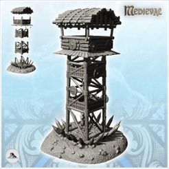 1.jpg STL file Log guard tower with wooden roof (13) - DnD Wargaming Medieval War of the Rose Saga・Design to download and 3D print