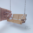 PORCH-SWING-DOUBLE-Dollhouse-Miniature-4.png Porch Swing (Double) Miniature Furniture for Dollhouse | Porch Swing Miniature, Dollhouse Porch Swing, Miniature Porch Swing,
